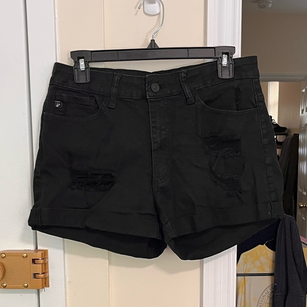 KanCan Black Distressed Denim Jean Shorts